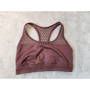 Pink Victoria's Secret Brown Mesh Ultimate Racerback Unlined Sport Bra Size M